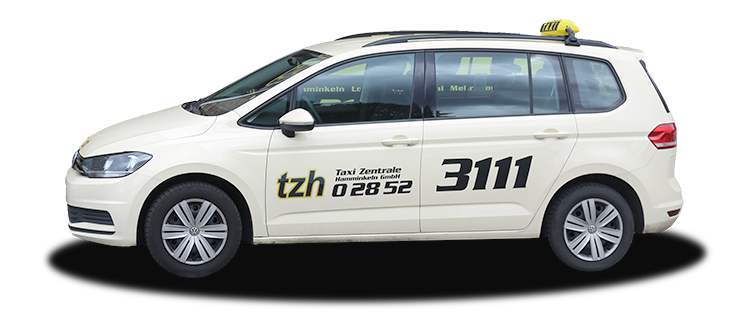 Taxi Fahrzeug mit TZH Hamminkeln Beschriftung